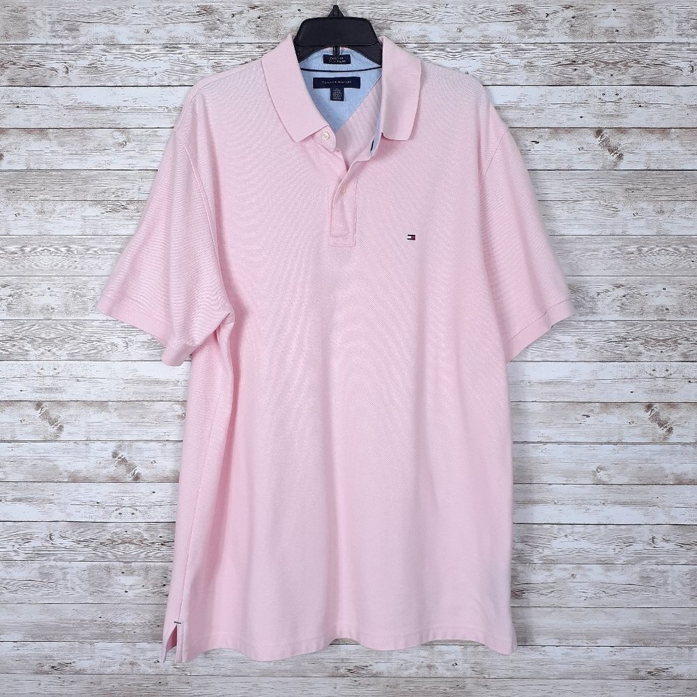 Tommy Hilfiger Mens Polo Shirt XL Pink 490